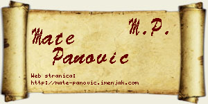 Mate Panović vizit kartica